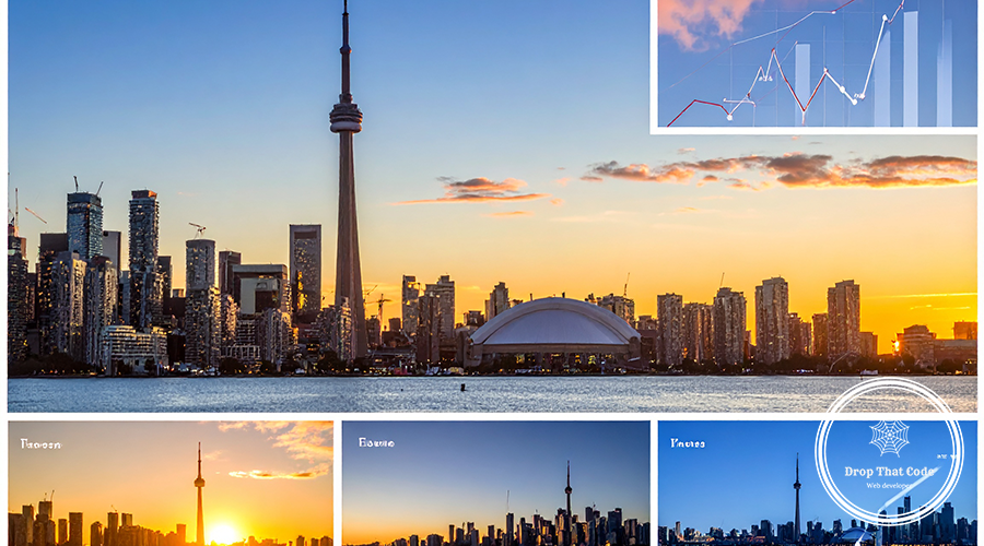Firefly_A collage of successful Toronto businesses, each with a screenshot of their custom we 577795 Firefly_A collage of successful Toronto businesses, each with a screenshot of their custom we 577795