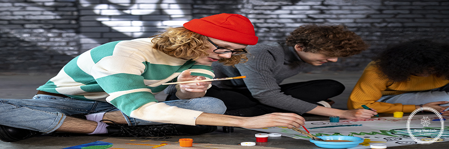 young-people-making-banners-together-full-shot young-people-making-banners-together-full-shot